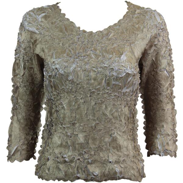 Wholesale 648 - Origami Three Quarter Sleeve Tops Gold - Pearl - One Size Fits Most
