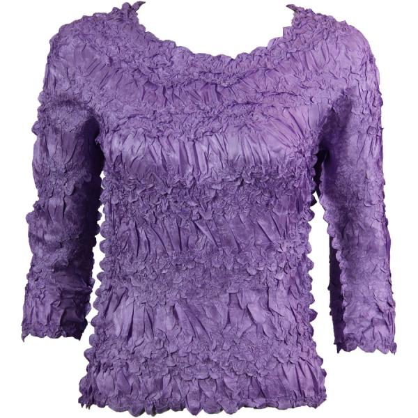 Wholesale 648 - Origami Three Quarter Sleeve Tops Solid Light Orchid - One Size Fits Most