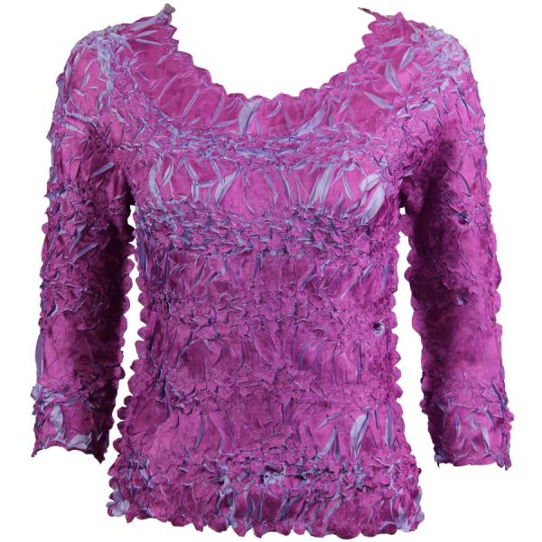 Wholesale 648 - Origami Three Quarter Sleeve Tops Orchid - Lilac - Queen Size Fits (XL-2X)