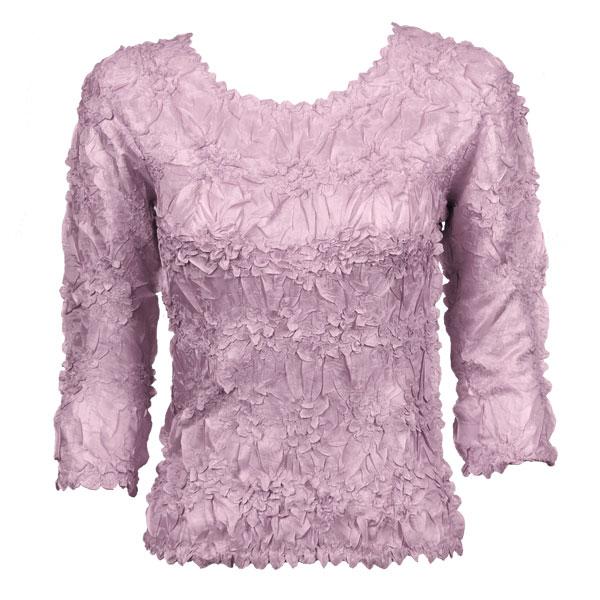 Wholesale 648 - Origami Three Quarter Sleeve Tops Solid Lilac - One Size Fits Most