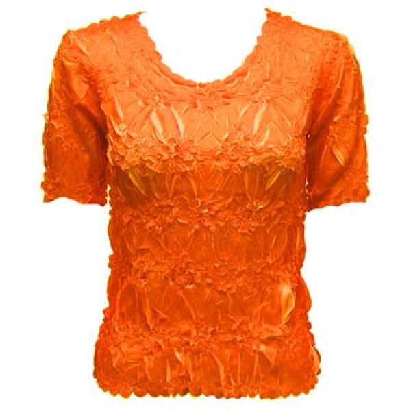 Wholesale 649 - Origami Short Sleeve Tops  Carrot - Peach - One Size Fits Most