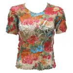 Camisa de manga corta de Origami -  Floral Print - White