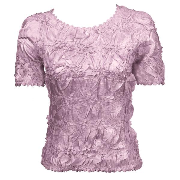 Wholesale 649 - Origami Short Sleeve Tops  Solid Lilac - One Size Fits Most
