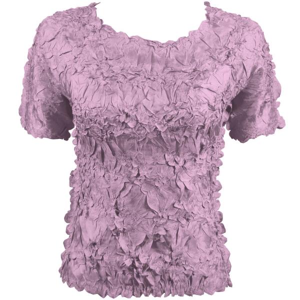 Wholesale 649 - Origami Short Sleeve Tops  Solid Violet - One Size Fits Most