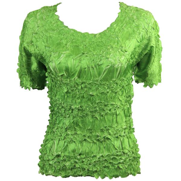 Wholesale 649 - Origami Short Sleeve Tops  Green Apple - Light Green - Queen Size Fits (XL-2X)