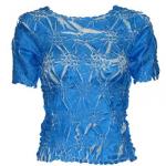 Camisa de manga corta de Origami - Cornflower Blue - White