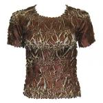 Camisa de manga corta de Origami - Brown - Beige
