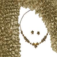 Gift Sets- Long Sleeve Popcorn / Austrian Crystal  - Champagne Popcorn with Gold Jewelry