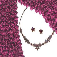Gift Sets- Long Sleeve Popcorn / Austrian Crystal  - Raspberry Popcorn with Purple Tones Jewelry