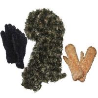 Gift Sets - Magic Scarf / Mittens / Gloves - Black Gold Brown Set