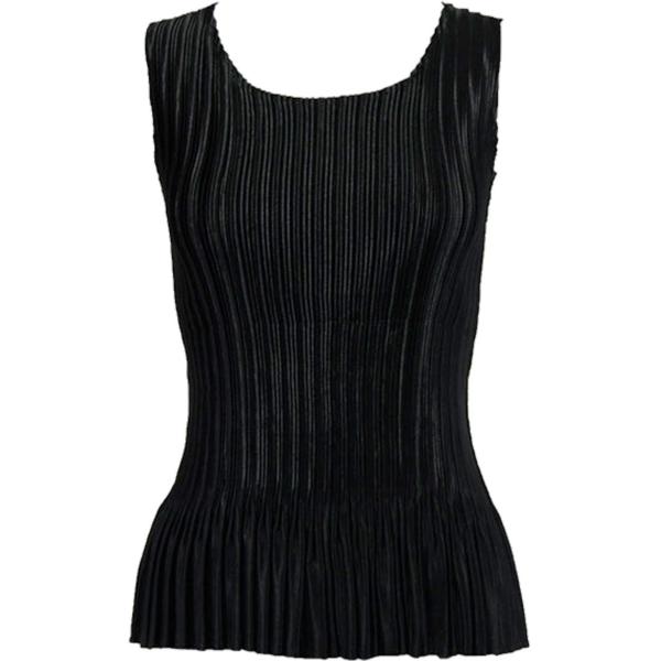 Wholesale 654 - Satin Mini Pleat Cap Sleeve Tops Solid Black Satin Mini Pleat - Sleeveless - One Size Fits Most
