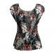 Satin White-Black-Red Abstract