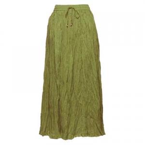 Skirts - Long Cotton Broomstick with Pocket 503 Solid Olive - 