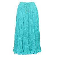 Skirts - Long Cotton Broomstick Solids - Broomstick with Pocket - Aqua