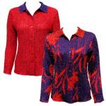 Red Floral on Purple reverses to Solid Red