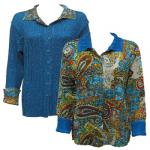 Paisley Plaid Teal reverses to Solid Teal