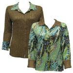 Lime-Aqua Peacock reverses to Solid Taupe