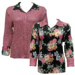    B - Black Floral reverses to Solid Dusty Rose