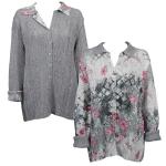 White-Black-Pink Floral reverses to Solid Silver