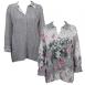 White-Black-Pink Floral reverses to Solid Silver