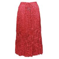 Skirts - Mid-Length Rayon Broomstick - Rayon Jacquard - Red Brick