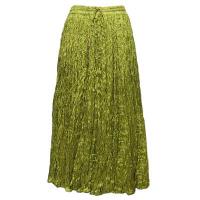 Skirts - Mid-Length Rayon Broomstick - Rayon Jacquard - Olive