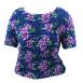 Navy with Purple Flowers