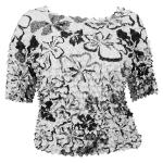 Tama&Atilde;&plusmn;o Queen - Sin manga y Popcorn de manga corta - White-Black-Grey Flowers