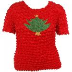 Tama&Atilde;&plusmn;o Queen - Sin manga y Popcorn de manga corta - Applique - Christmas Tree