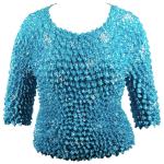 Tama&Atilde;&plusmn;o Queen- manga de tres cuartos - Abstract Dots Turquoise-White