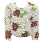 Silky Touch Popcorn - Kid's Size  - Long Sleeve White-Brown-Green Floral