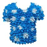 Silky Touch Popcorn - Kid's Size  - Short Sleeve Blue-White Dots