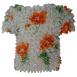 Short Sleeve Orange-Green Floral on White