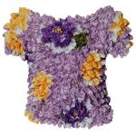 Li'l Kernal Popcorn - Short & Long Sleeves - Short Sleeve Purple-Gold Floral on Lilac