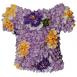 Short Sleeve Purple-Gold Floral on Lilac