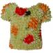 Short Sleeve Orange-Gold Floral on Light Green