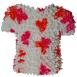 Short Sleeve Pink-Salmon Leaves