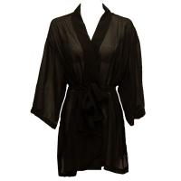 Kimono de Georgette estilo chaqueta - Solid Dark Brown