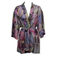 Kimono de Georgette estilo chaqueta -  Paisley Floral - Warm