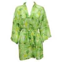 Kimono de Georgette estilo chaqueta -  Daisies - Green