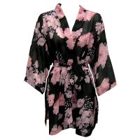 Kimono de Georgette estilo chaqueta -  Floral Stencil Pink