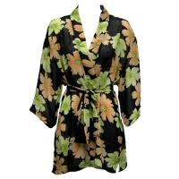 Kimono de Georgette estilo chaqueta -  Hibiscus Peach-Green