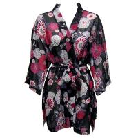 Kimono de Georgette estilo chaqueta -  Mums Pink-Black