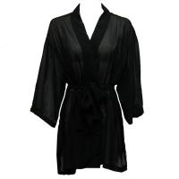 Kimono de Georgette estilo chaqueta - Solid Black