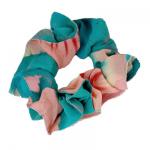 Georgette Scrunchies -  Poppies - Aqua