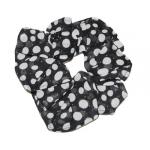 Georgette Scrunchies -  Polka Dot Black-White