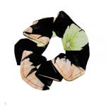 Georgette Scrunchies -  Hibiscus Peach-Green