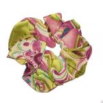 Georgette Scrunchies -  Pink-Lime Paisley