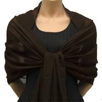 Georgette Shawls - Sale - Solid Dark Brown