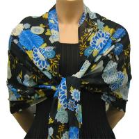 Georgette Shawls - Sale -  Mums Blue-Black